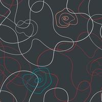 Wild poppy seamless pattern in line-art style vector