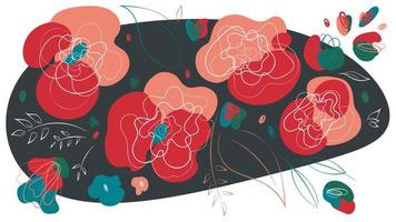 Floral abstract header witn dark spot vector