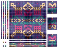 patrón de tejido de invierno navideño con estrella nórdica, color violeta vector