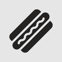 hotdog, sausage and bread food icon illustration, fast food. vector