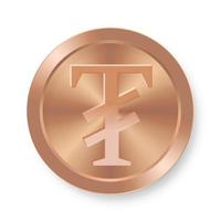 Bronze coin of Togrog Concept of internet web currency vector