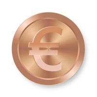 Bronze coin of euro Concept of web internet currency