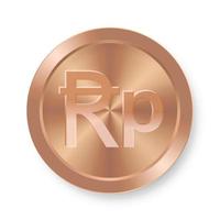 Bronze coin of Indonesian rupee Concept of internet currency vector
