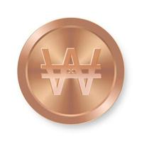 Bronze Won coin Concept of internet web currency