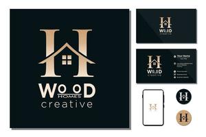 Letter H with house for logo design inspiration