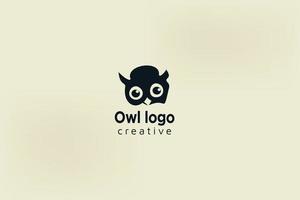 Owl face simple logo template design vector