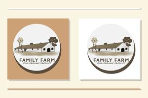 Wood Barn Farmhouse Minimalist Vintage Retro Logo design inspiration vector