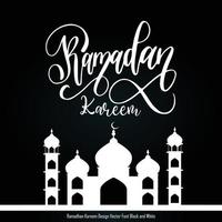 Ramadhan Kareem Design Vector Black White