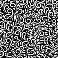 fondo patrón hoja sin costura negro ilustración textil textura diseño vector
