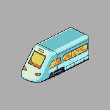 Editable vector train pixel art illustration for game development, game asset, web asset, graphic design, and printed purpose.