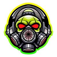 Toxic skull esport logo mascot design vector