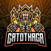 diseño de la mascota del logotipo de gatot kaca esport vector