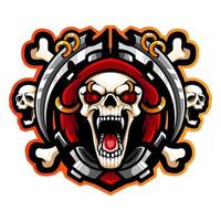 Grim reaper head esport logo mascot design vector