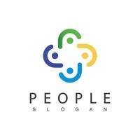 People Care Logo With Plus Symbol vector
