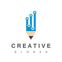 logotipo de programador creativo con símbolo de tecnología