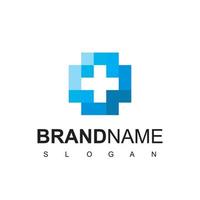 Health Care, Hospital Logo With Cross Symbol vector