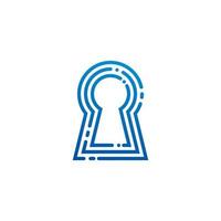 Secure Logo With Key Hole And  Fingerprint Symbol vector