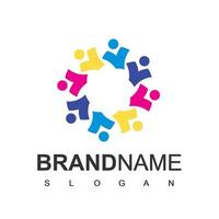 Flat People Logo Vector In Isolated White Background