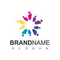 Flat People Logo Vector In Isolated White Background