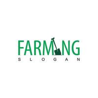 Farm Logo With Shovel Symbol vector