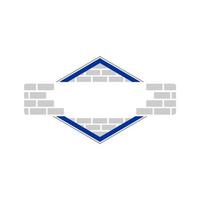 Wall Construction logo badge isolated on white background. Design element. Template for logo, signage, branding design. Vector illustration