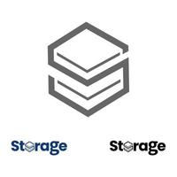 letter S hexagon Storage vector template logo