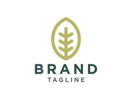 Abstract Nature Logo. Green Leaf Icon Line Infinity Style isolated on White Background. Usable for Business, Healthcare, Farm and Natural Ecology Logos. Flat Vector Logo Design Template Element.