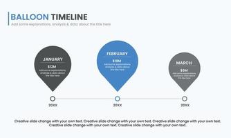 infografía de línea de tiempo de globo vector