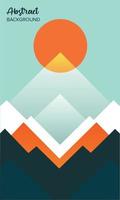 Abstract sun and mountain landscape. vector