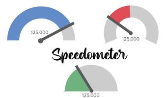 conjunto de diferentes elementos de calibre de metro. velocímetro de satisfacción del cliente. conjunto de indicadores de nivel. puntaje de crédito comercial. ilustración vectorial vector