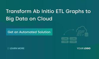 Big Data banner design. Transform Ab Inito ETL Graphs to big data on cloud. Banner design for social media marketing. vector