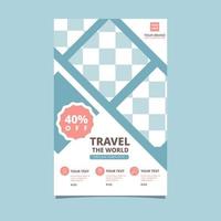 viaje gira vacaciones vacaciones película cinta volante folleto cartel espacio en blanco plantilla vector