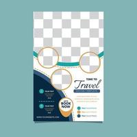 Travel Tour Holiday Vacation Circle Flyer Brochure Poster Blank Space Design Template vector