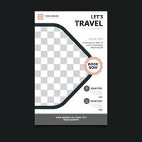 Travel Tour Holiday Vacation Hexagon Flyer Brochure Poster Blank Space Design Template vector