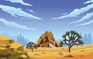 Day in Western American Yucca Tree Plant Vast Desert Landscape Illustration vector