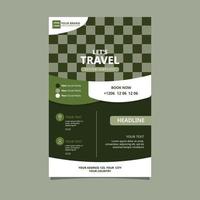 plantilla de diseño de espacio en blanco de cartel de folleto de viajero de vacaciones de viaje simple vector