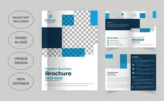 Business bi fold brochure template vector