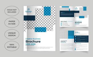 Corporate bi fold brochure template vector