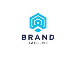 Initial Letter A Logo. Blue Geometric Triangular Rounded Mountain Symbol isolated on White Background. Usable for Branding Logos. Flat Vector Logo Design Template Element.