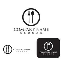 Spoon and fork logo and symbol vector