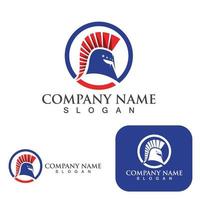 Spartan helmet logo template vector