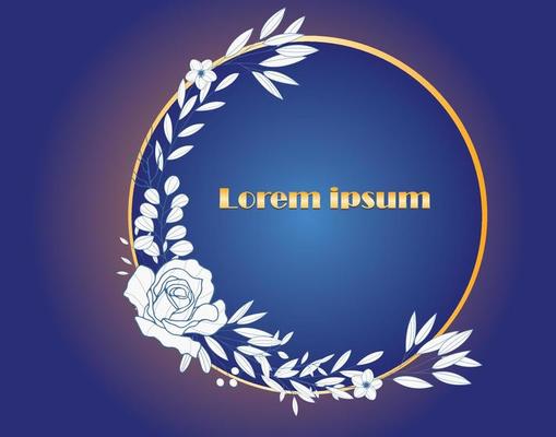 Simple flower decorative round frame hand drawn vector