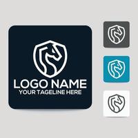 unique and editable horse elegant logo templet vector for company symbol meaning strange simplicity line curve with cutting edge.eps