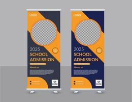 unique and editable social media roll up banner design template back to school,college, university, coaching center vector template design, eps