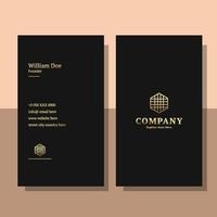 Gold Black Minimal Creative Vertical Business Card vector