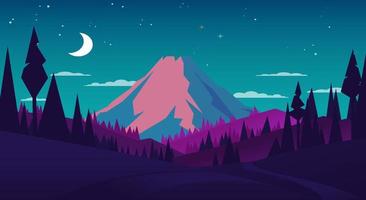 Hills landscape background vector illustration for free