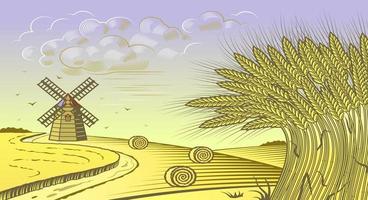 Field landscape background vector illustration for free