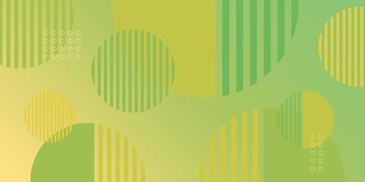 Abstract background with green and yellow gradient circle and geometric shape background vector