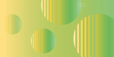 Abstract background with green and yellow gradient circle and geometric shape background vector