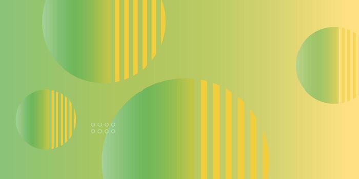 Abstract background with green and yellow gradient circle and geometric shape background vector